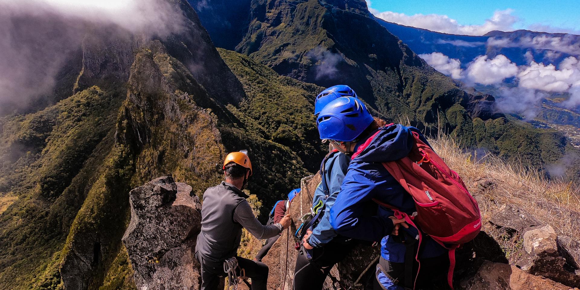 Bergsteigen auf dem Gipfel von Les Trois Salazes Île de la Réunion