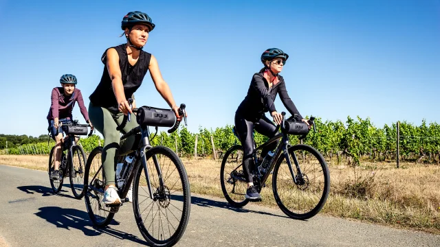 Bicicleta de grava en los viñedos