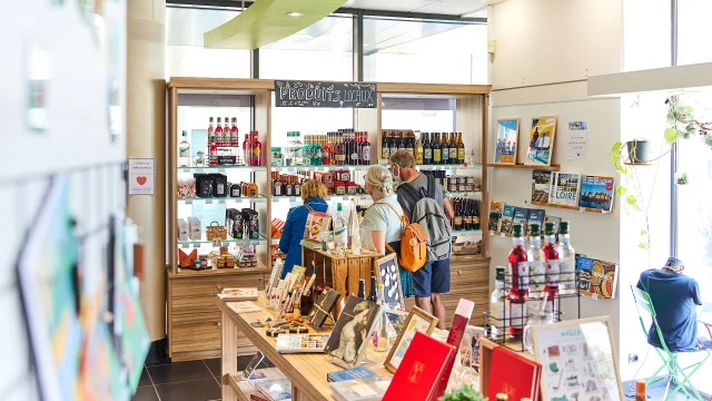 Inside the tourist office shop
