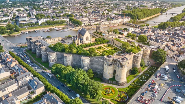 aerial view of Angers Castle