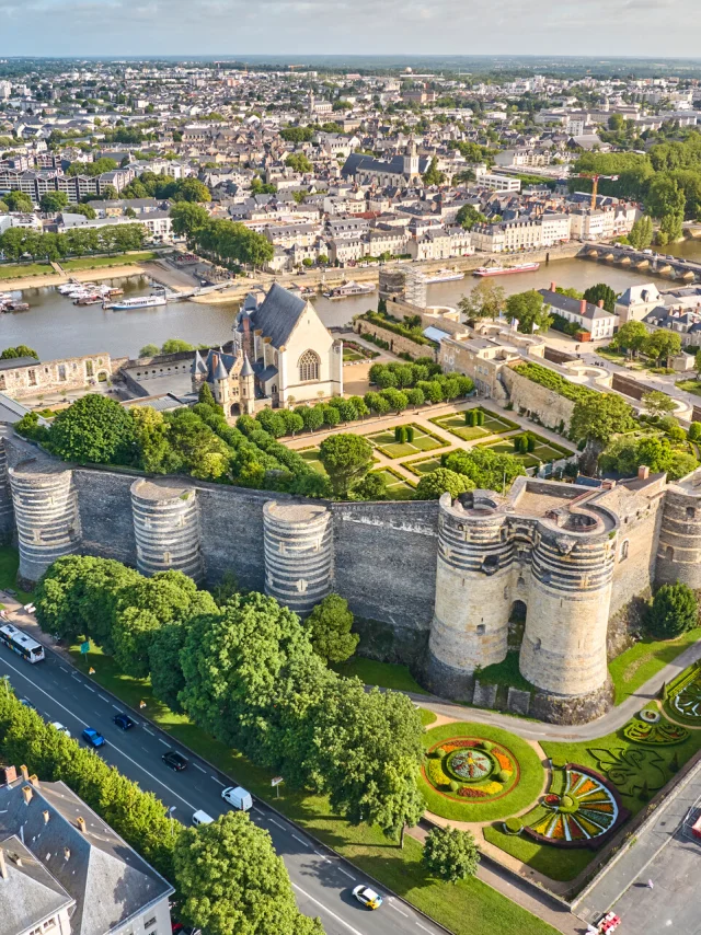 aerial view of Angers Castle
