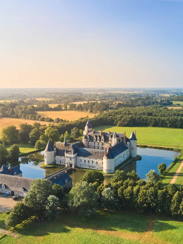 Vue aérienne du château du Plessis Bourré