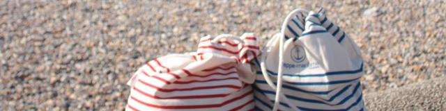 Sacs Baluchons Plage Dieppe August Voyage