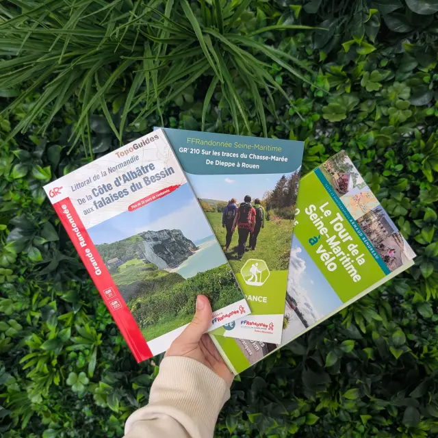 3 guides de randonnée, GR21 GR210 et Tour de la sein-mariitme à vélo