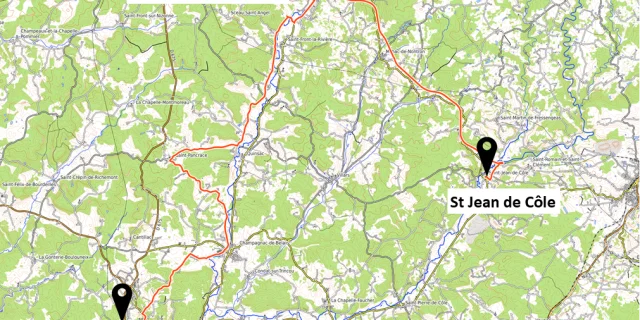 Carte Brantome St Jean