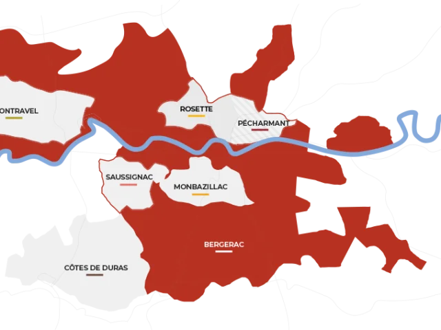 Carte vignoble Bergerac - Duras