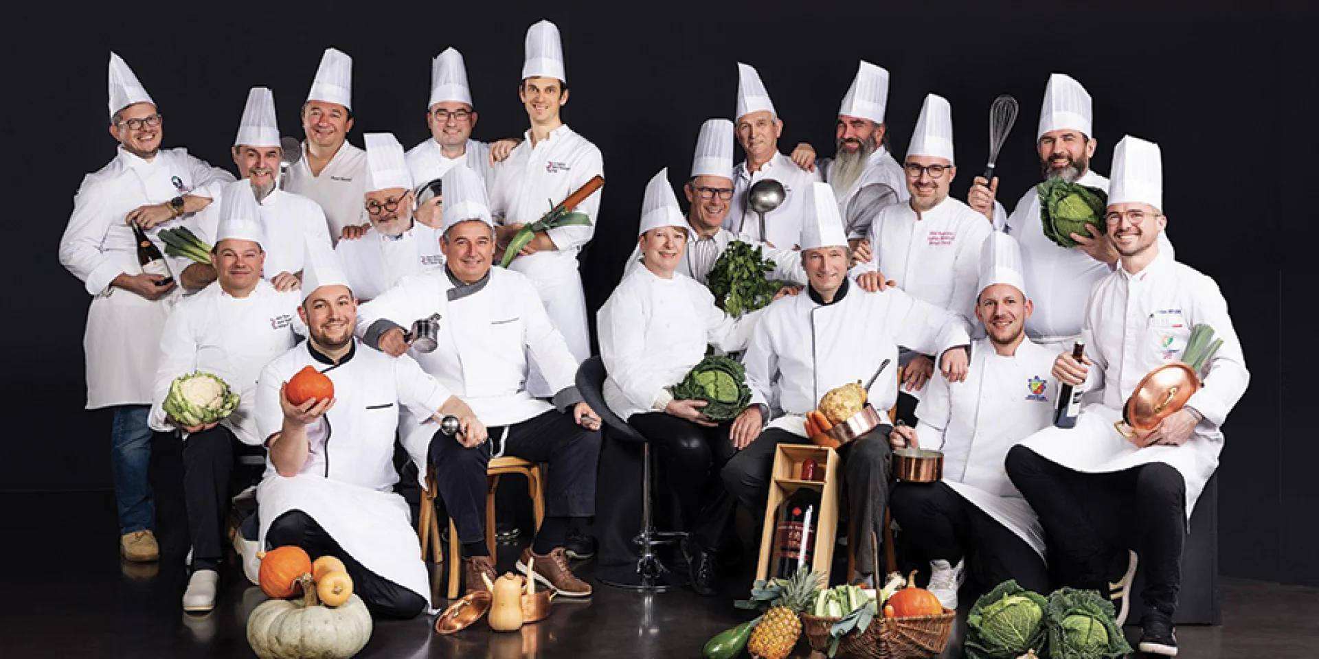 Photo de groupe des chefs membre de l'association les toques du périgord