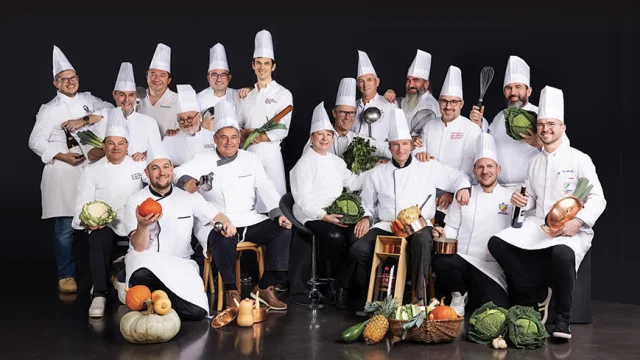 Photo de groupe des chefs membre de l'association les toques du périgord