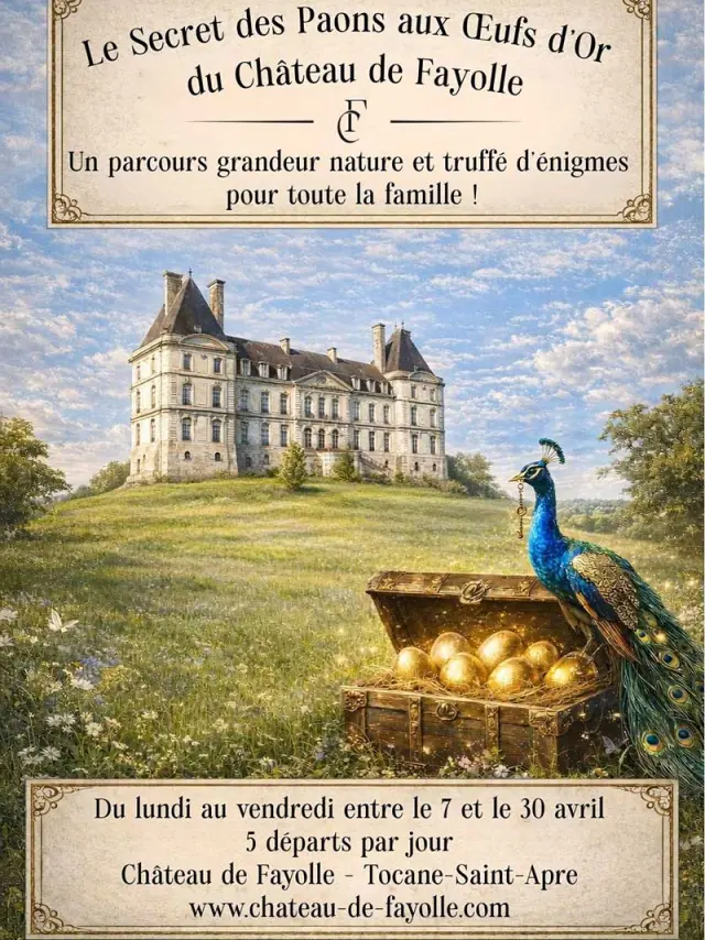 Le Secret des paons aux Oeufs d'or - Château De Fayolle à Tocane Saint-Apre