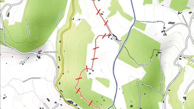 Carte modif itinéraire St Cyprien