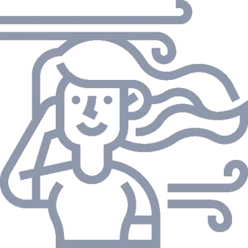 Icône cheveux au vent