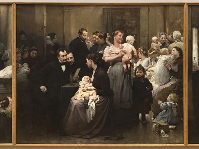 Jean Geoffroy - L'Œuvre de la goutte de lait au dispensaire de Belleville (triptyque) - PPP61 - Musée des Beaux-Arts de la ville de Paris