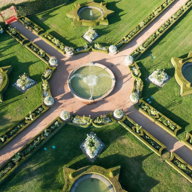 Eyrignac le Jardin Blanc vue Aérienne