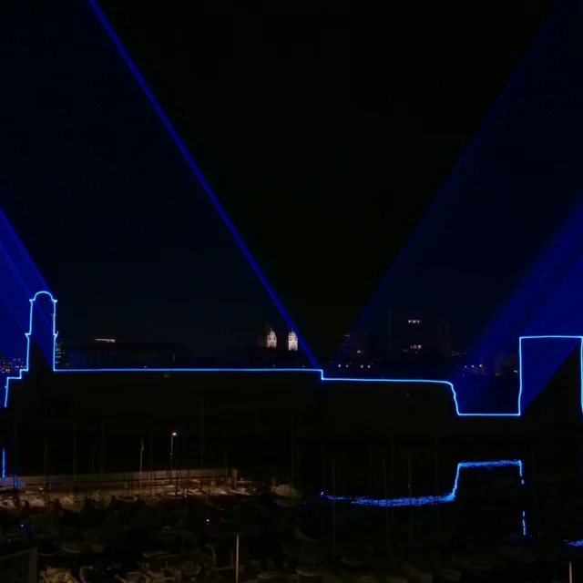 Mapping Lumiere Bleue Citadelle Festi Lumi Bonifacio Agence Lumiere