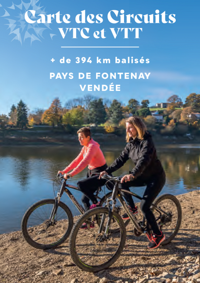 Carte des randonnées VTT et cyclo-vélo 2022 Fontenay-Vendée