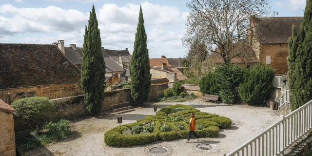 Woman in the Jardins du Sénéchal at Gourdon