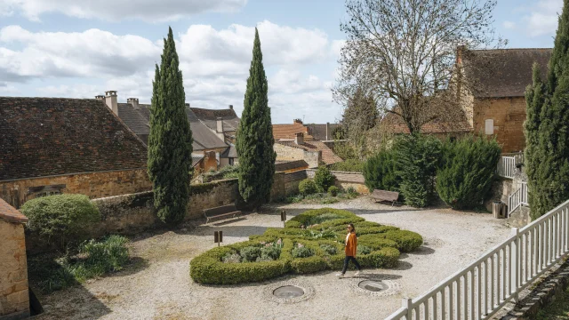 Woman in the Jardins du Sénéchal at Gourdon