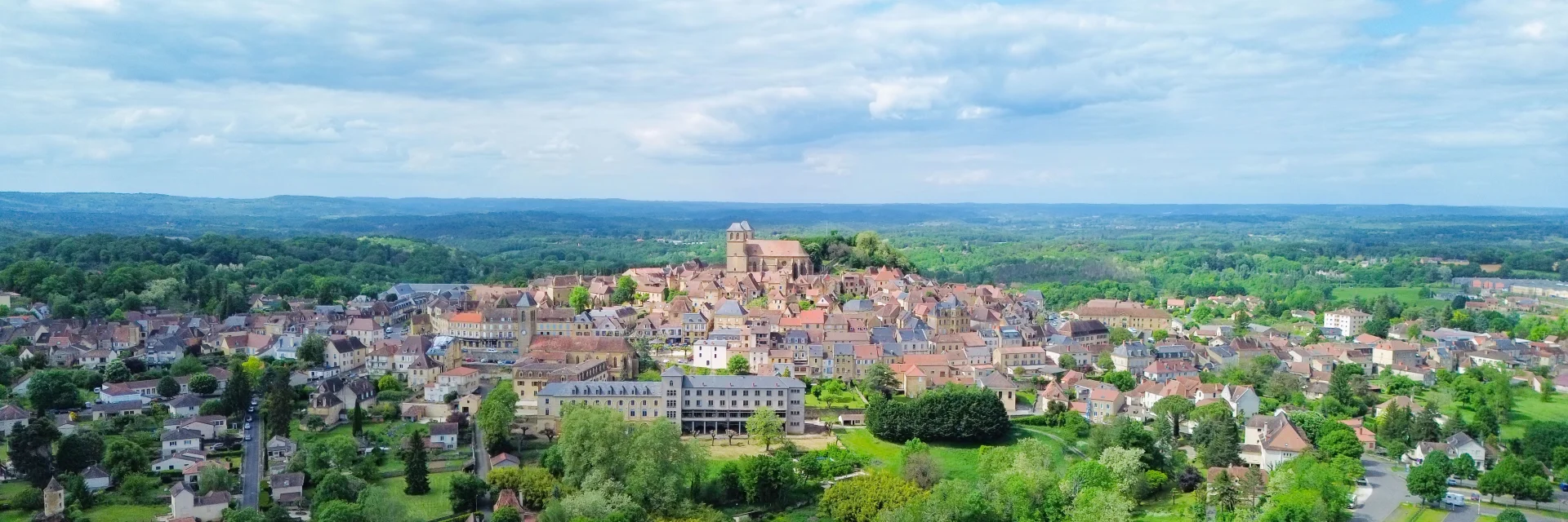 Drone view of Gourdon