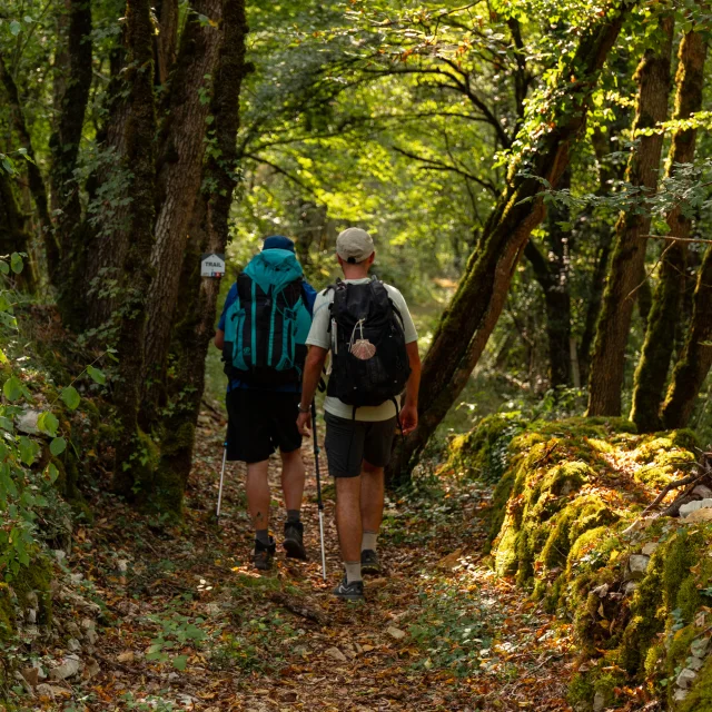 Hikers on the GR 652 in Bouriane