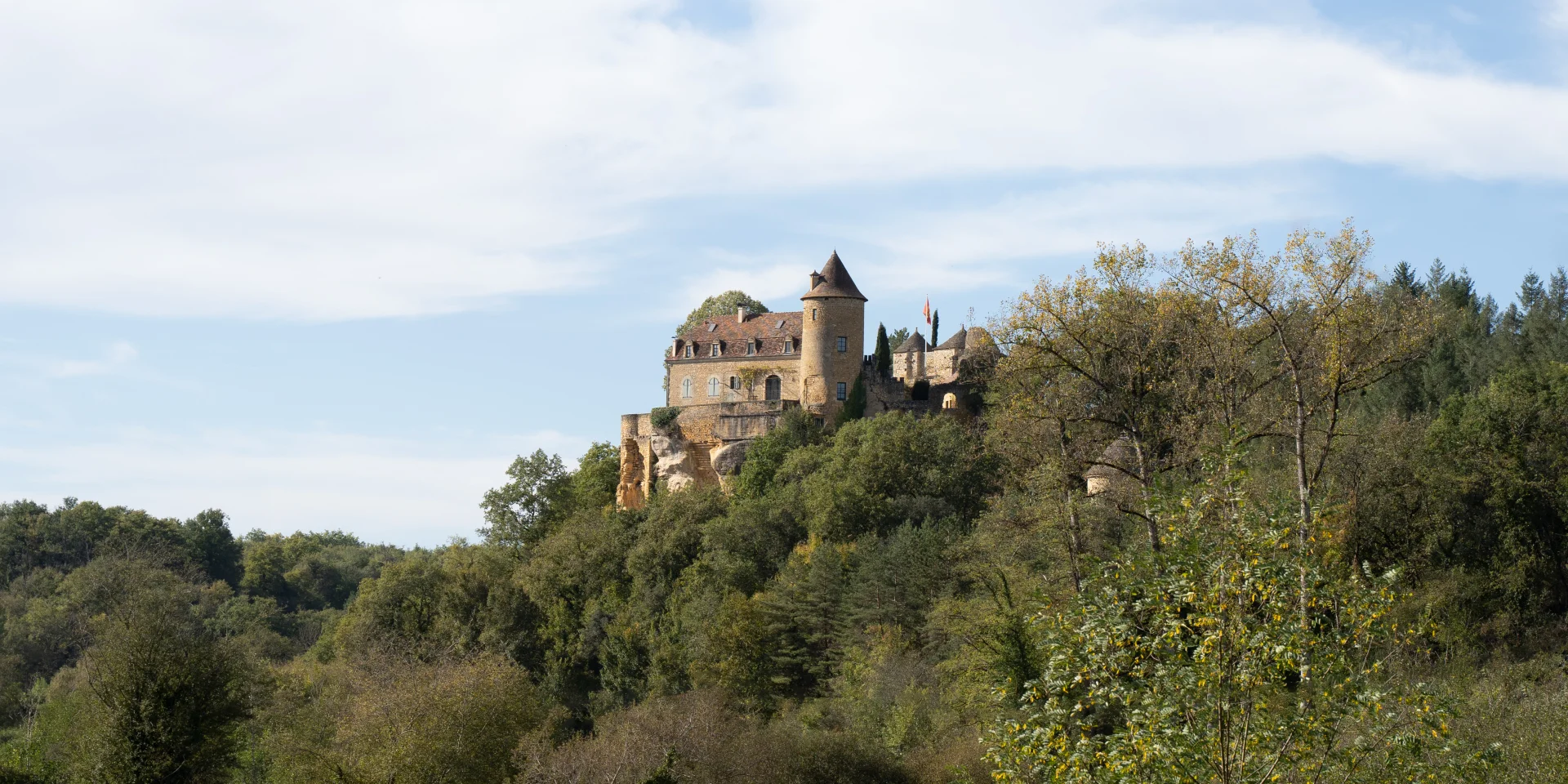 View of Milhac castle from a distance