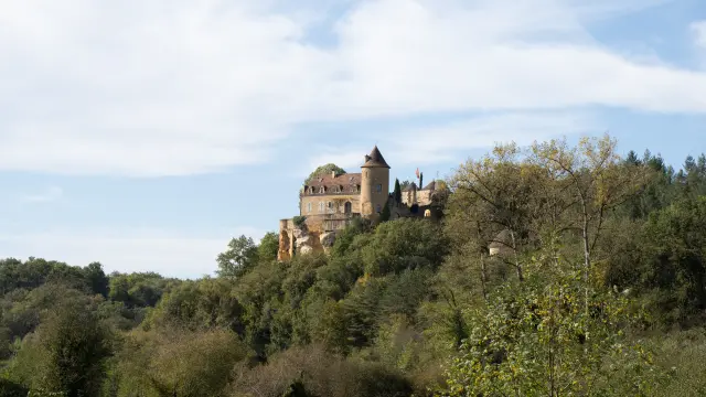 View of Milhac castle from a distance