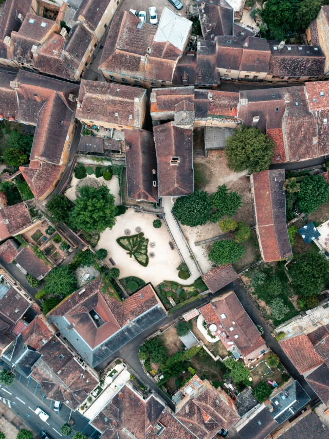 Vue aérienne de Gourdon