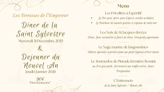 Menu Terrasses De L Empereur Precio