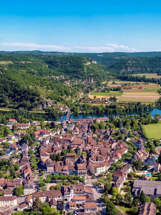 Vue aérienne de Cajarc