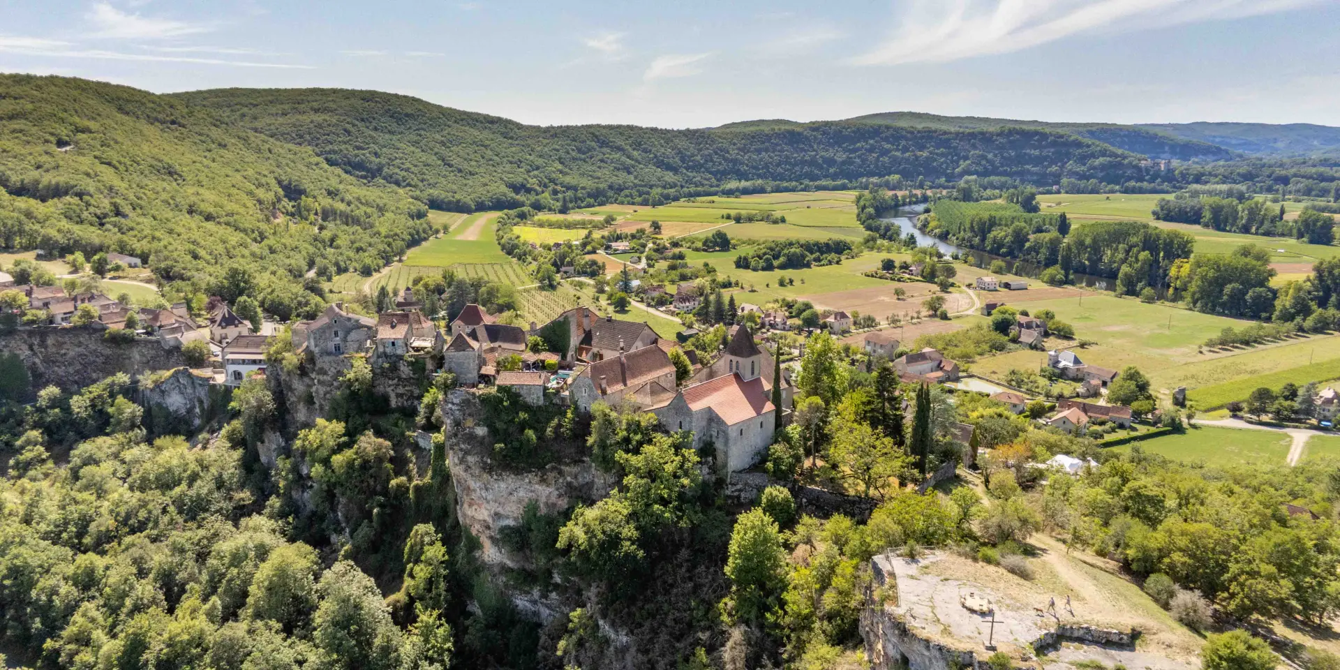 Vue aérienne de Calvignac