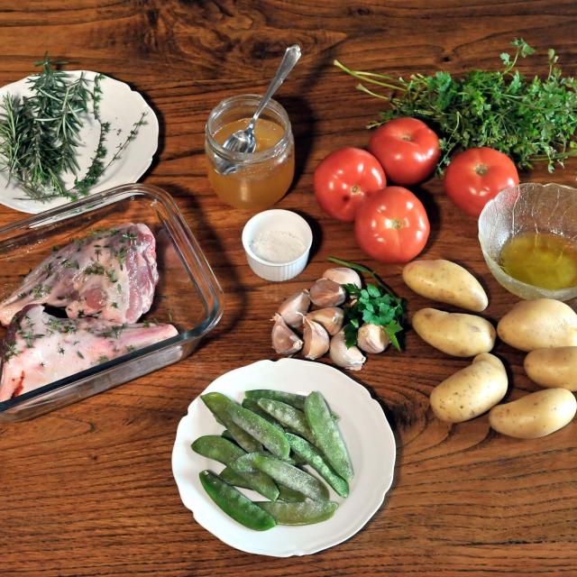 Ingrédients pour cuisiner la souris d'agneau