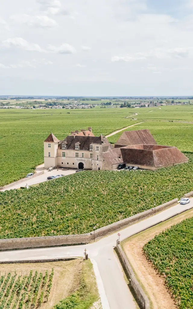 Vue aérienne Château du Clos de Vougeot