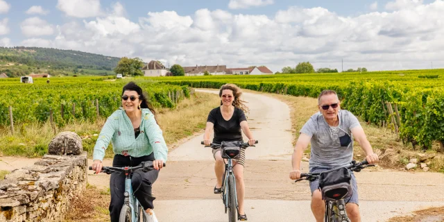 Balade à vélo dans les vignes sur la Route des Grands Crus de Bourgogne