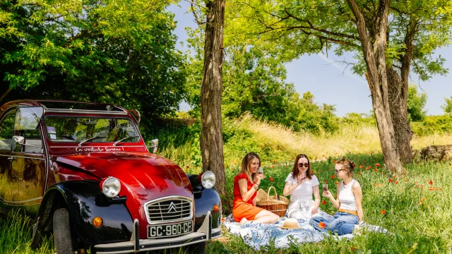 Excursion en 2CV dans les vignes en Côte-d'Or