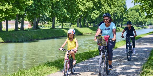 Fahrradtour um den Wasserhang von Montech entlang des Seitenkanals der Garonne.