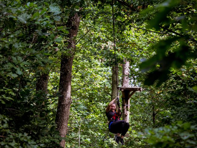 Trepar a los árboles en el bosque de Montech