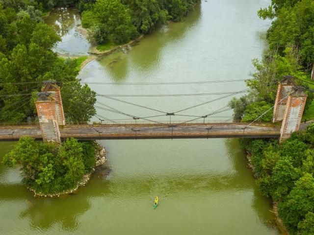 El Garona visto desde un dron - Pont de Bourret