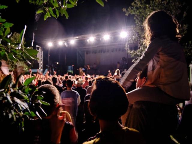 Scène et public lors d'un concert dans le cadre du festival L’échappée musicale