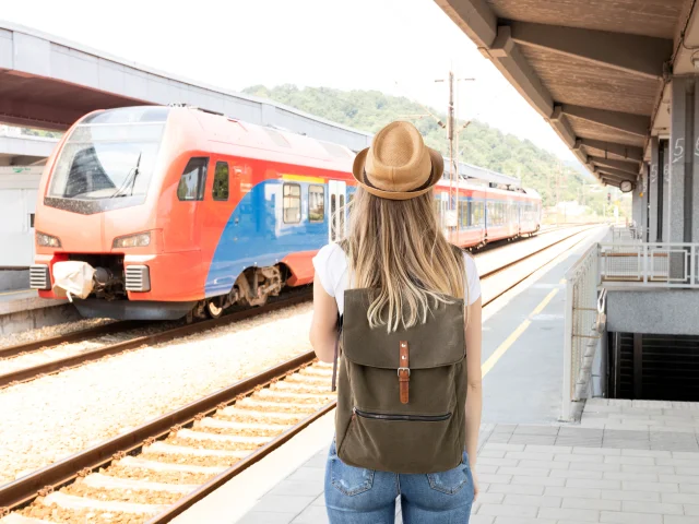 Frau Zug beobachten Von Hinten