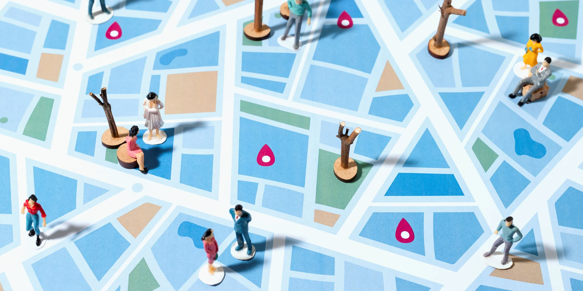 Top View Community Style Paper Map
