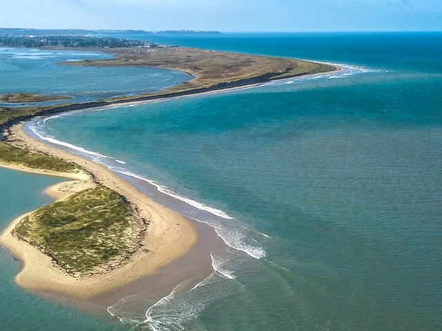 A bird's eye view of Le Bout du Monde and the havre de la Vanlée