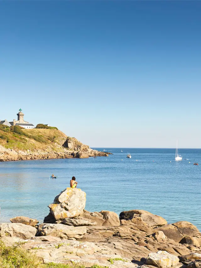 The lighthouse and Port Marie, Grande Île de Chausey