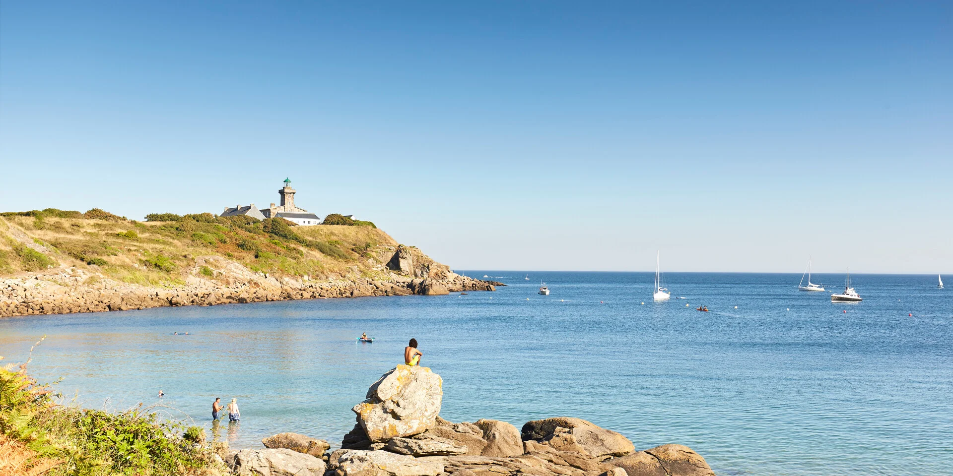 The lighthouse and Port Marie, Grande Île de Chausey