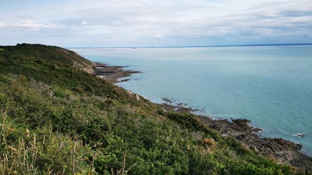 View of Tombelaine and Mont Saint-Michel from the Champeaux and Carolles cliffs