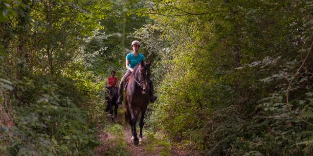 Randonneurs à cheval dans le bocage