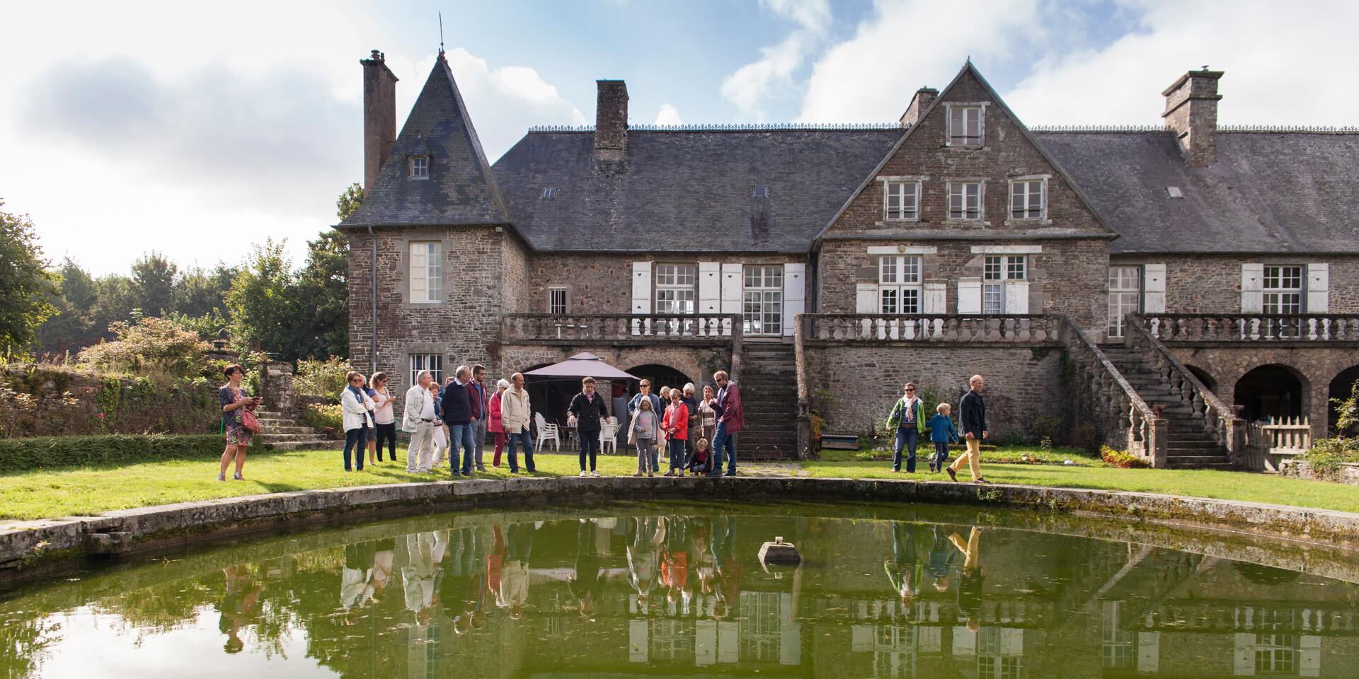 LE LOGIS D'ÉQUILLY. THE OWNERS ARE MR AND MRS HULINE. THEIR DAUGHTER GIVES A GUIDED TOUR OF THE PLACE DURING HERITAGE DAYS. EQUILLY, NORMANDY FRANCE. SEPTEMBER 2016.