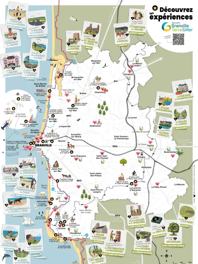 Carte des expériences et des coups de cœur habitants de Granville Terre et Mer