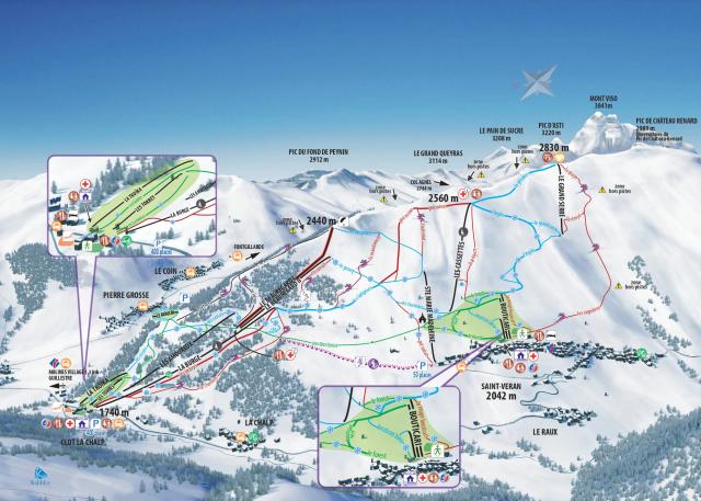 Plan Des Pistes Domaines Molines et Saint Veran