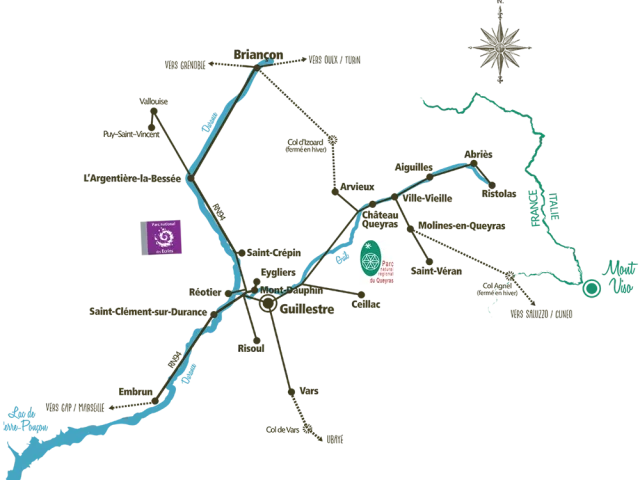 Carte Queyras Guillestrois Acces