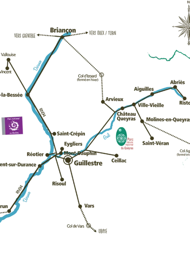 Carte Queyras Guillestrois Acces