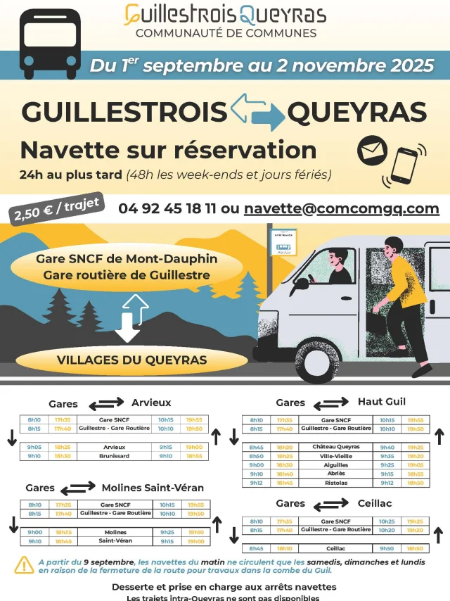 Navettes Intersaison Queyras Guillestrois Automne 2025
